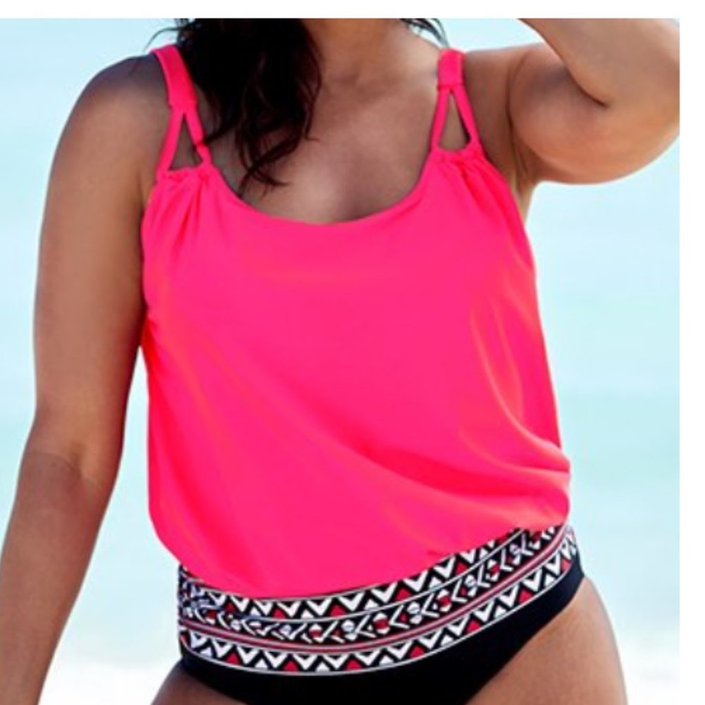 Salsa Loop Blouson Tankini Top Swimsuits For All